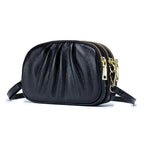 Women's Triple-Zip Crossbody Bag - Soft PU Leather