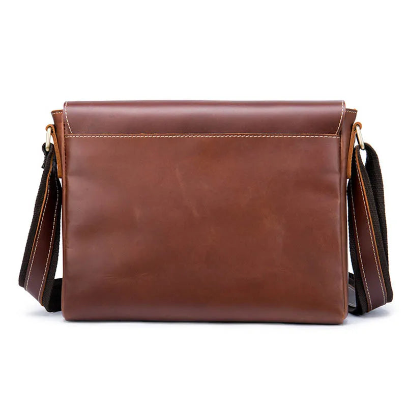 Luufan Crazy Horse Leather Messenger Bag - Fits 15.6-inch Laptop