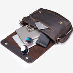 Luufan Crazy Horse Leather Messenger Bag - Fits 15.6-inch Laptop