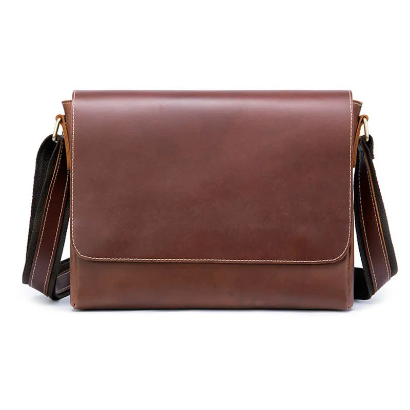 Luufan Crazy Horse Leather Messenger Bag - Fits 15.6-inch Laptop