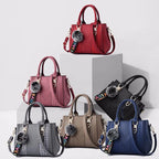 Women's Embroidered Top-Handle Bag - PU Leather