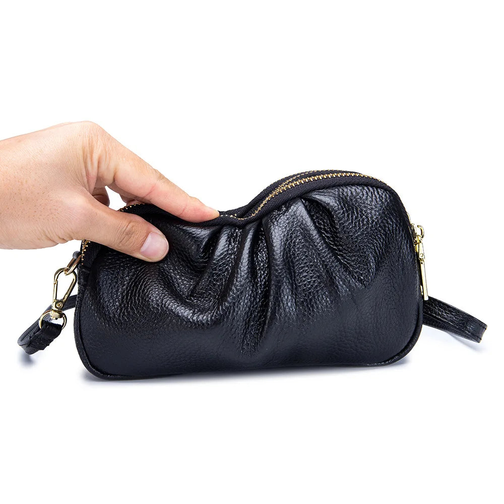 Women's Triple-Zip Crossbody Bag - Soft PU Leather