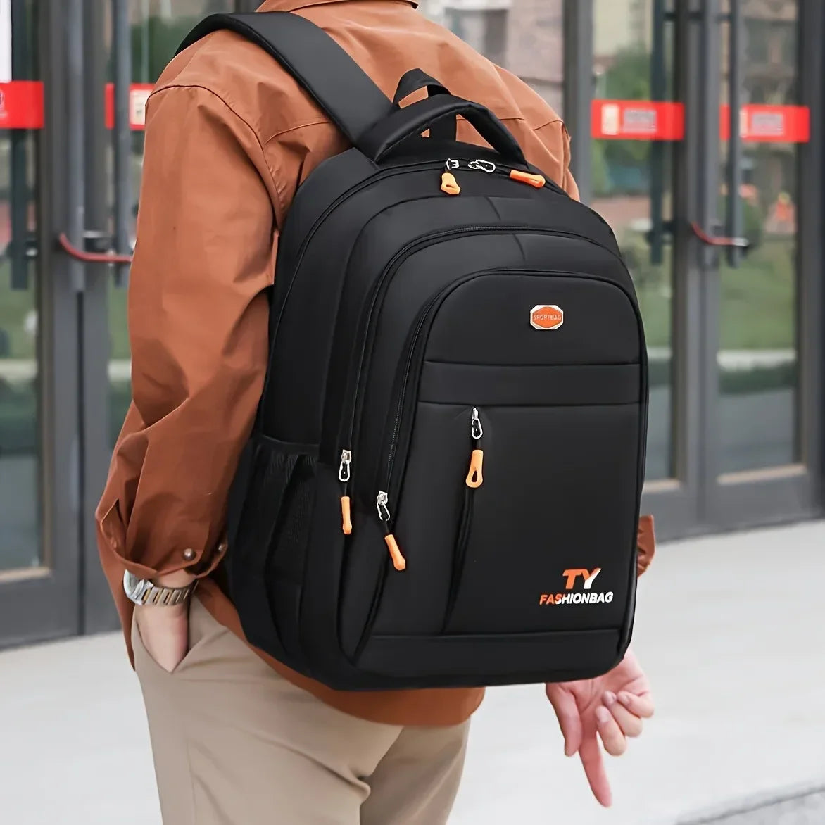 Men's Anti-Theft Laptop Backpack - Fits 15.6", Waterproof with USB
