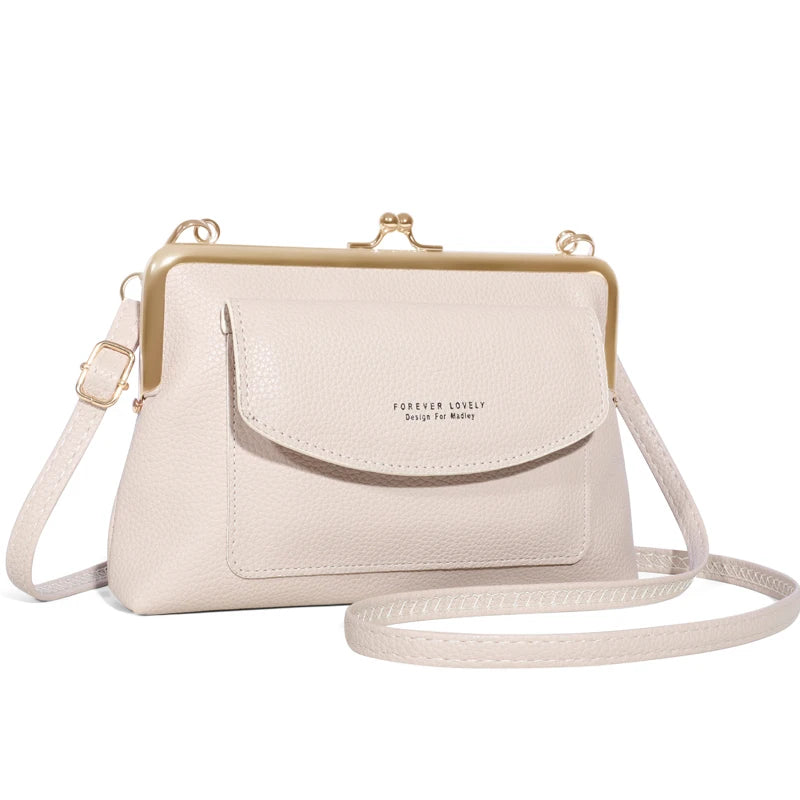 Vintage Kiss Lock Clutch Bag - Women's Mini Crossbody