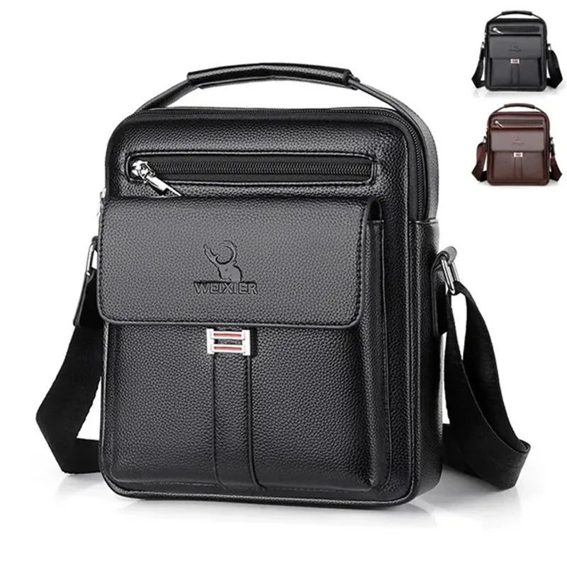 Men's Waterproof Messenger Bag for Tablet - PU Leather