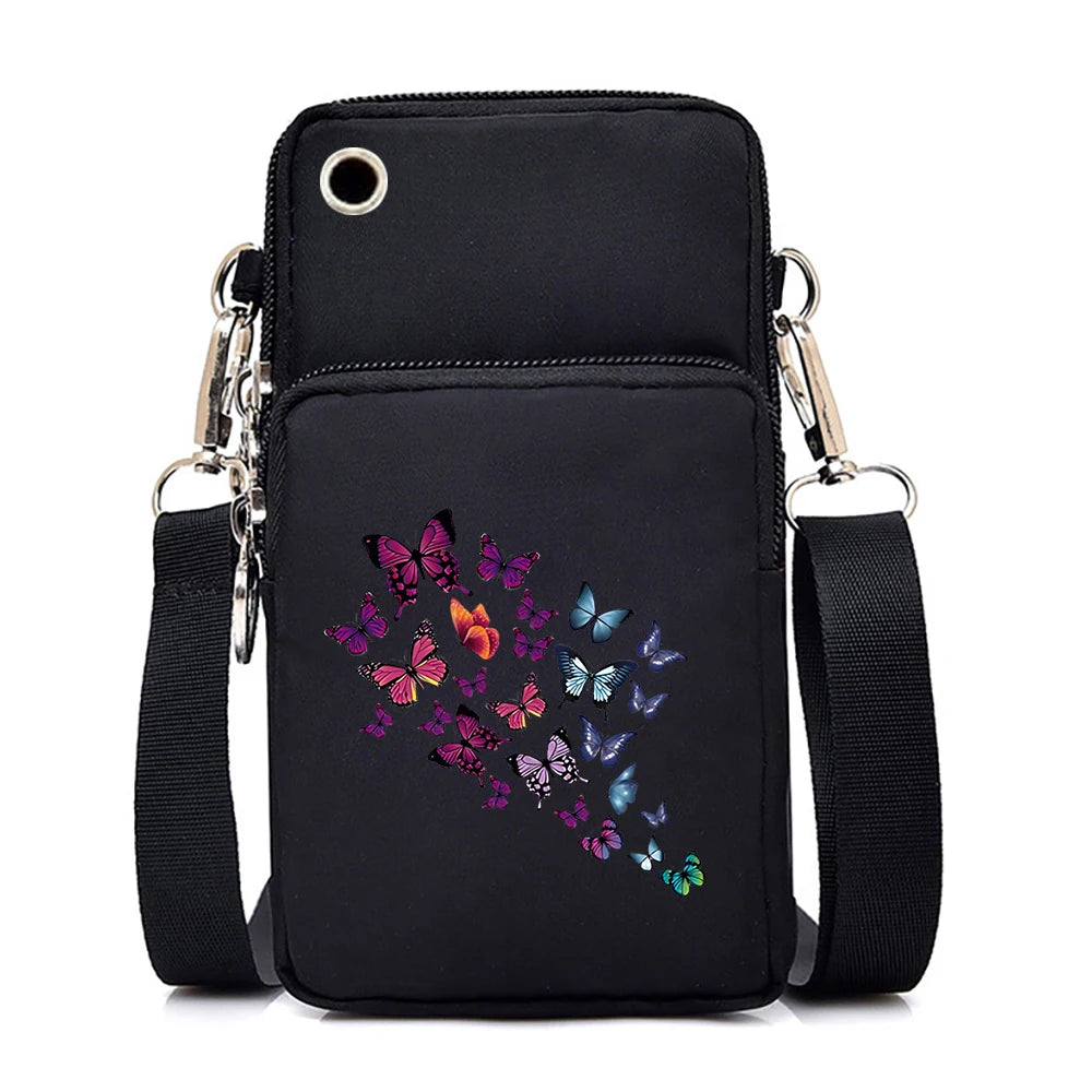 Watercolor Butterfly Phone Crossbody Bag - Mini Wallet Style