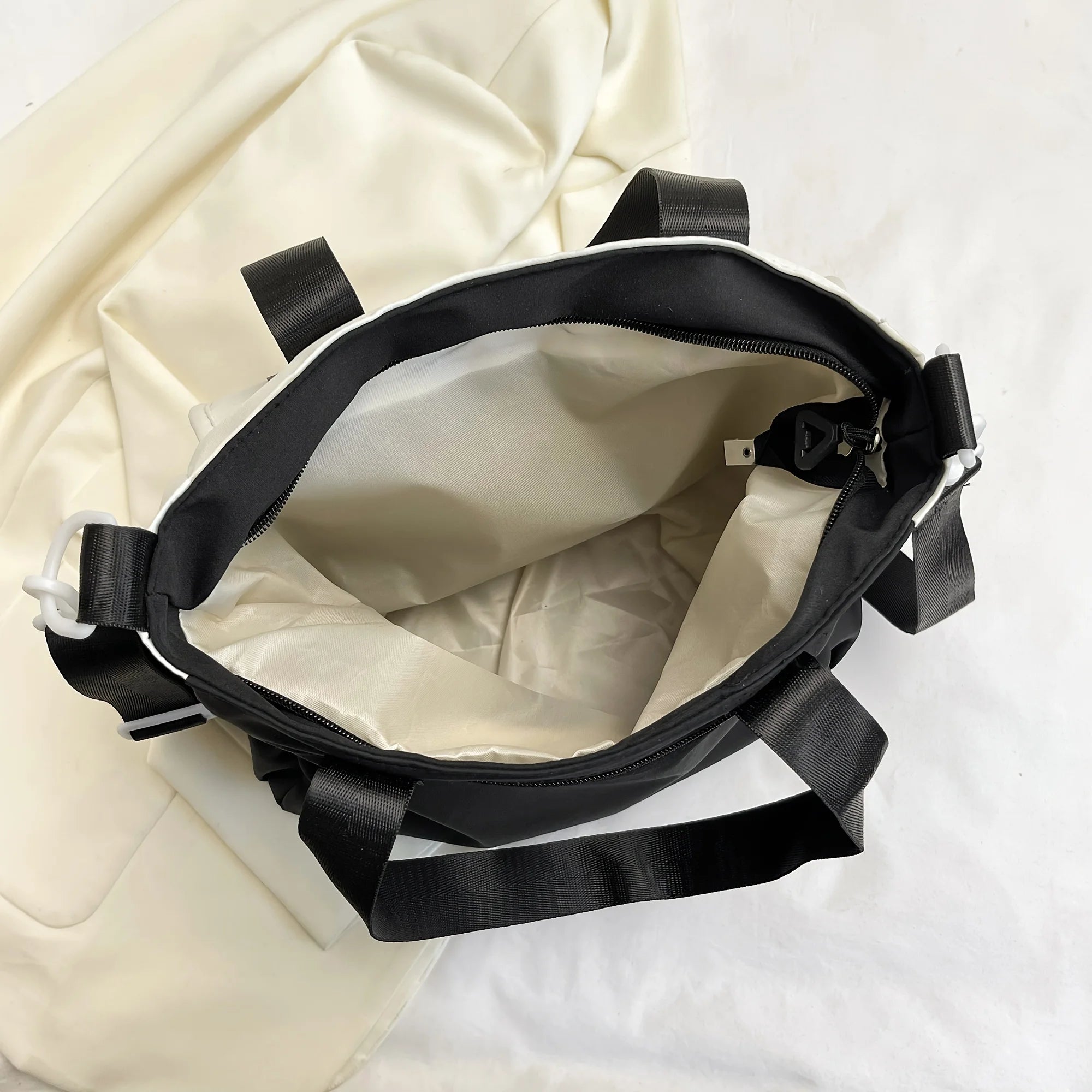 Large Unisex Messenger Bag for Students - Multi-Pocket Nylon