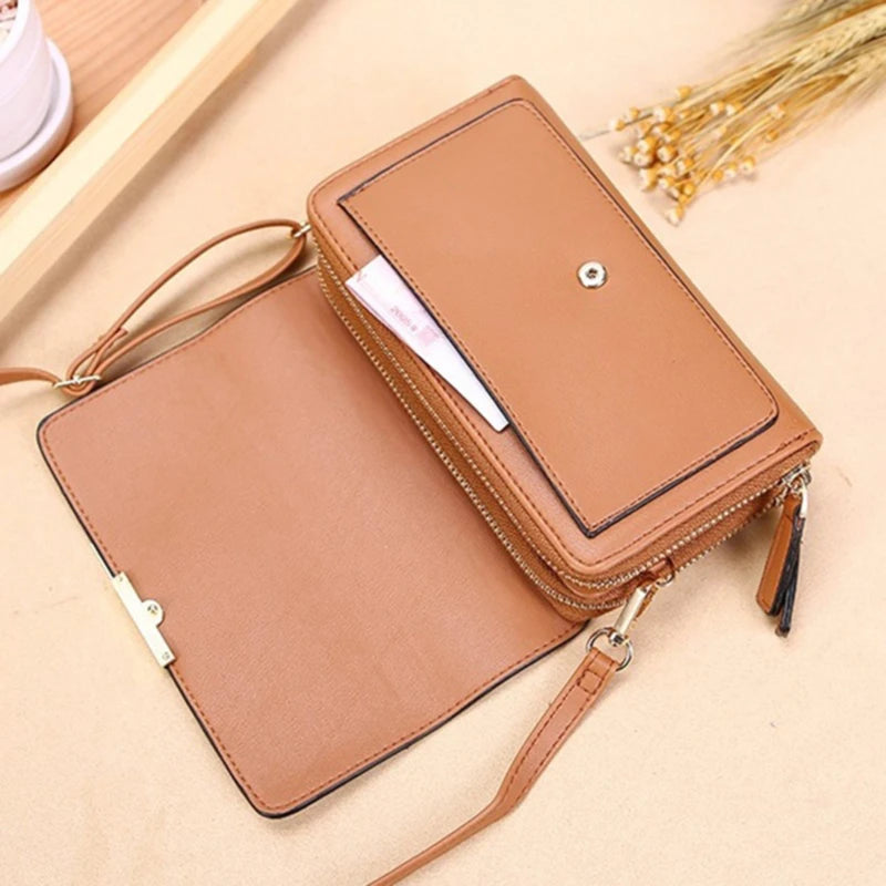 Women's Crossbody Wallet & Phone Bag - Multi-Card Organizer