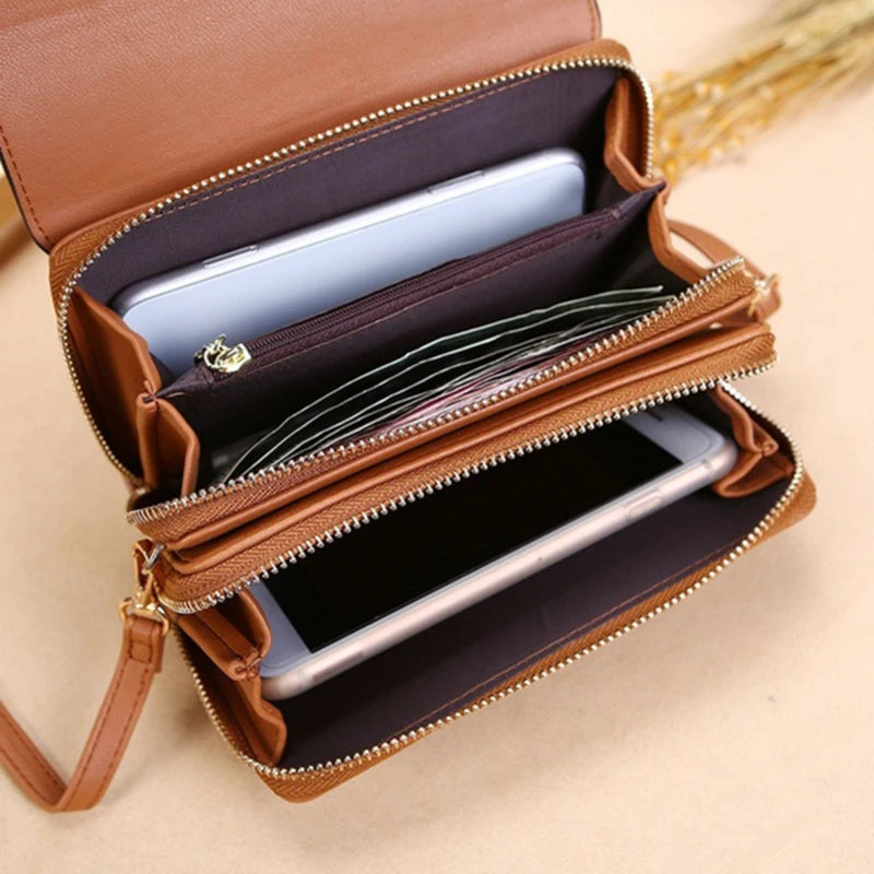 Women’s Wallet Shoulder Crossbody – Korean Multi-Card Phone Bag