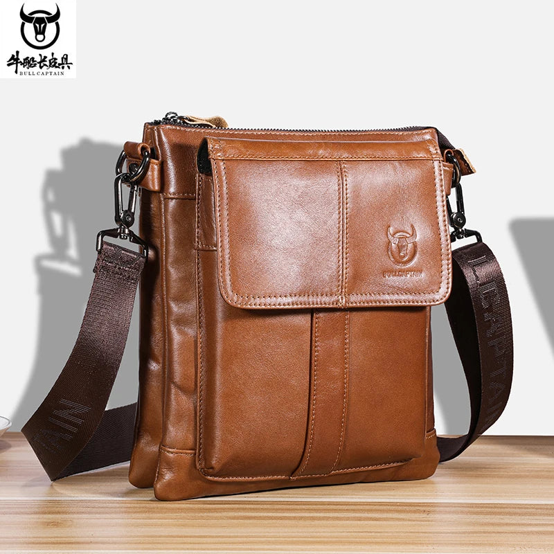 Men's Large Crossbody Bag in Genuine Cowhide Leather