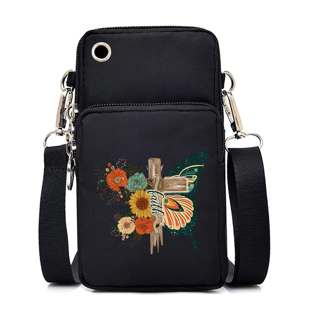 Watercolor Butterfly Phone Crossbody Bag - Mini Wallet Style