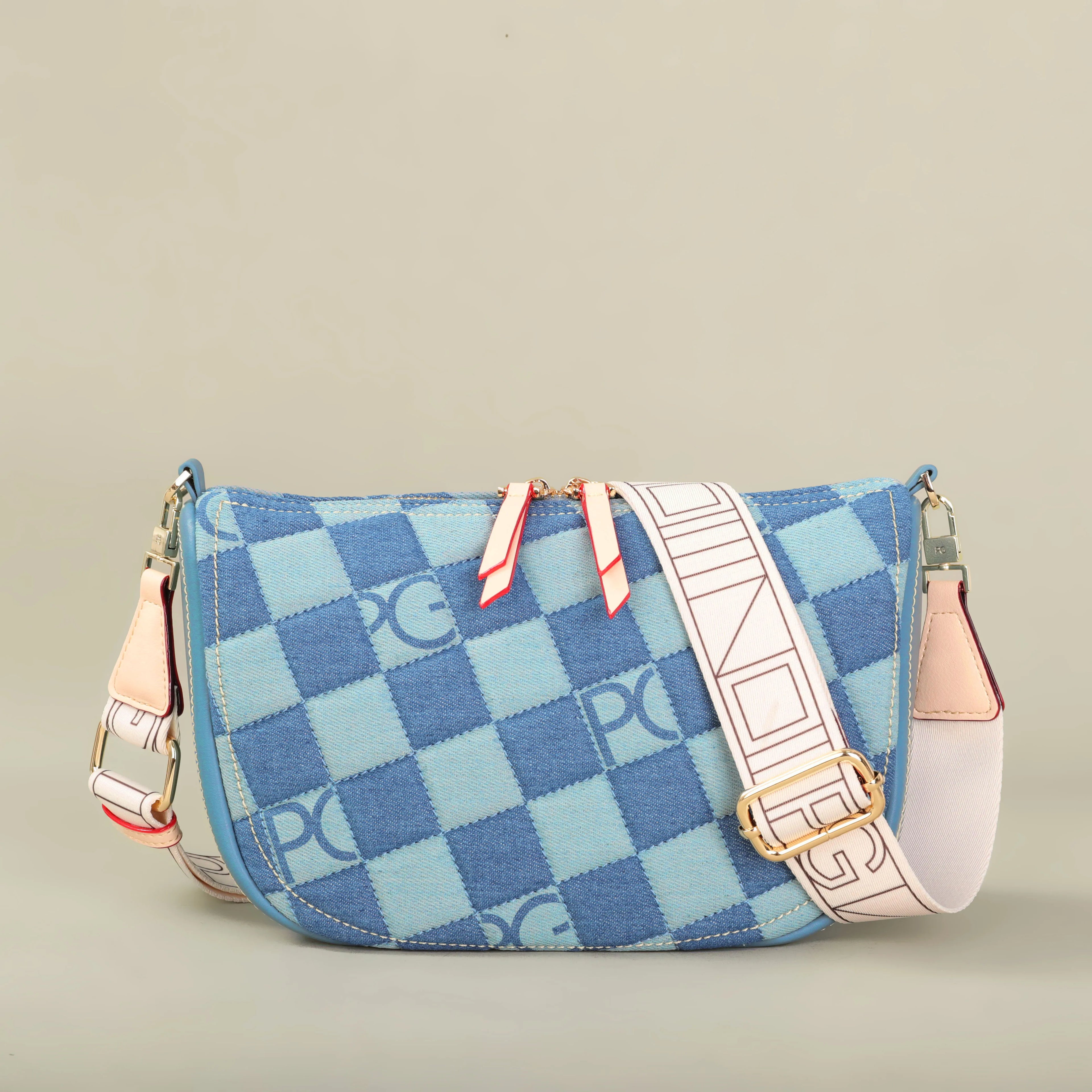 Quilted Crossbody Bag for Women - Gold Chain Strap