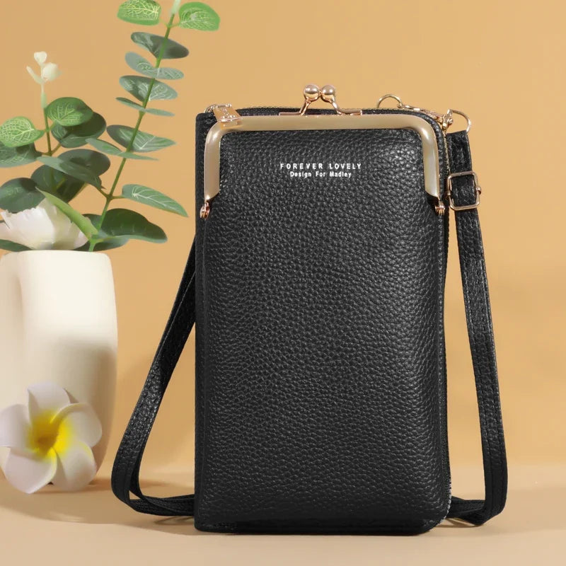 Mini Square Crossbody Bag for Women - Matte PU Leather
