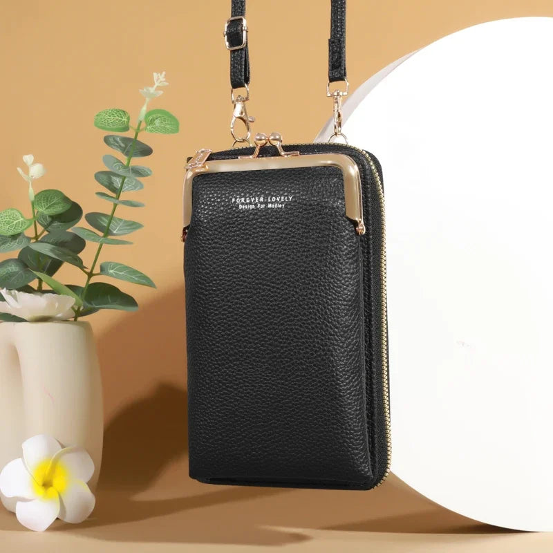 Mini Square Crossbody Bag for Women - Matte PU Leather