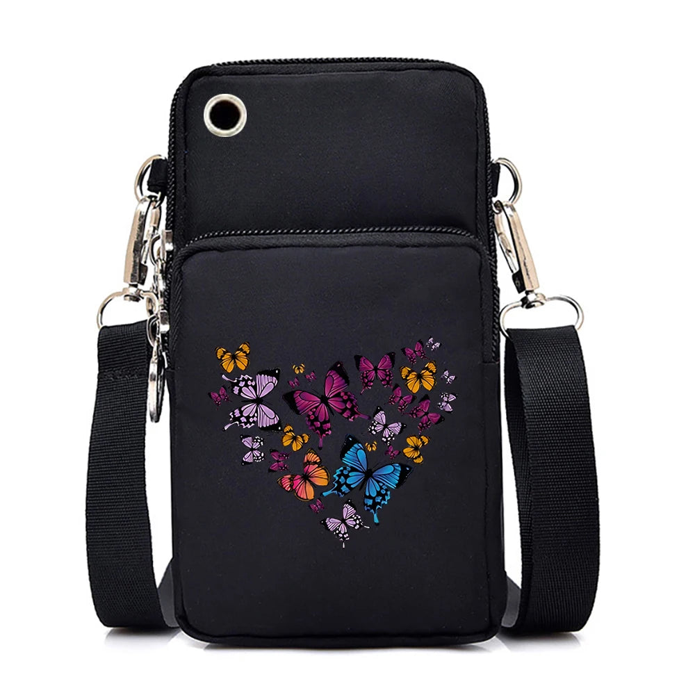 Watercolor Butterfly Phone Crossbody Bag - Mini Wallet Style