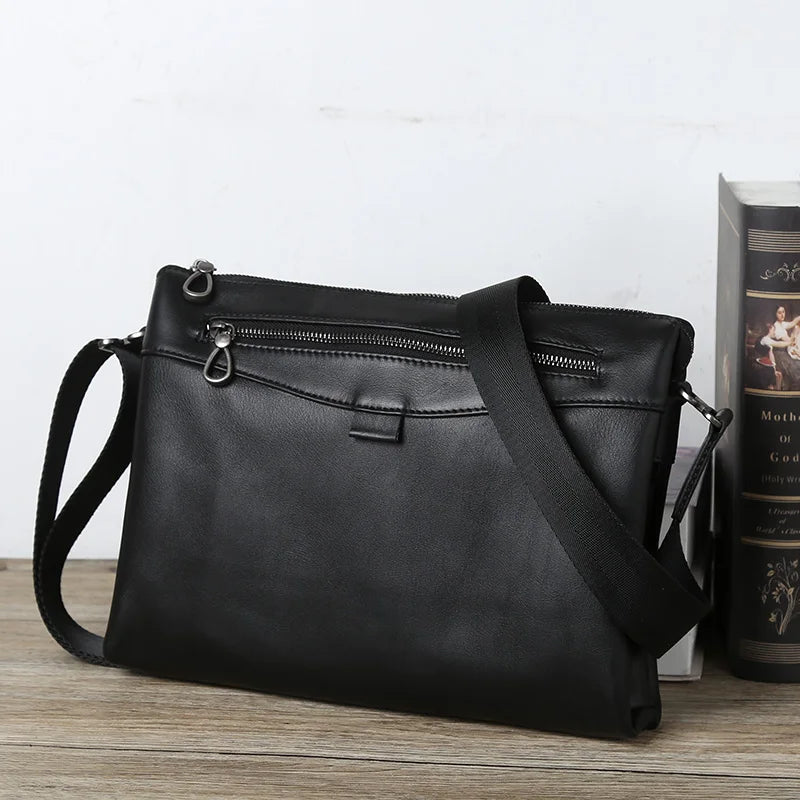 Men's Large Leather Sling Backpack - Single-Shoulder Crossbody