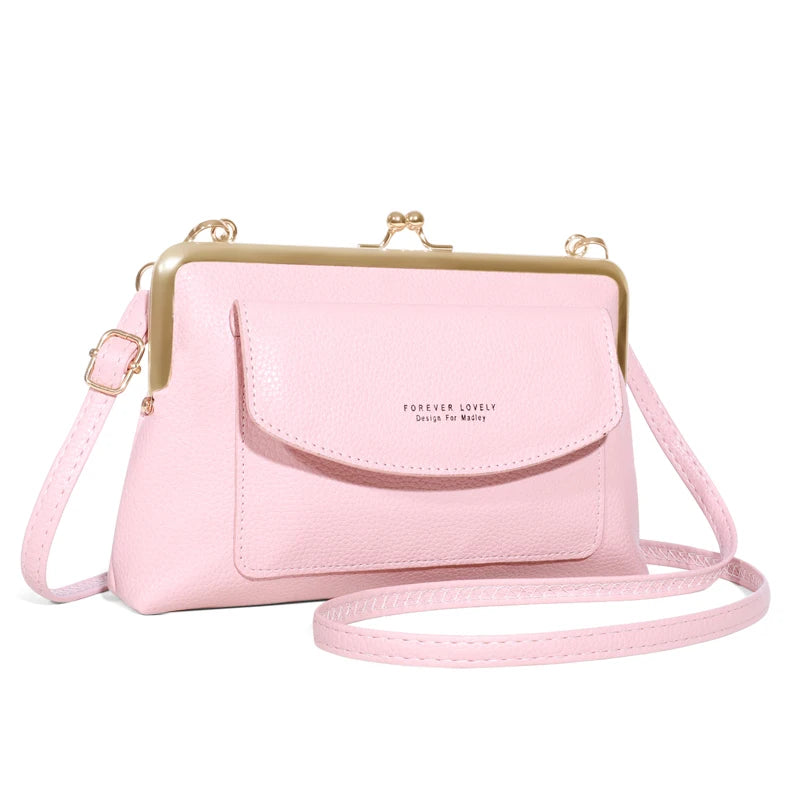 Vintage Kiss Lock Clutch Bag - Women's Mini Crossbody