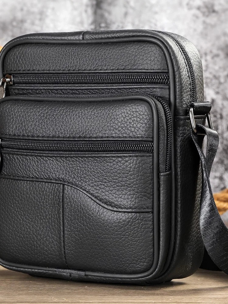 Men's Business Casual Crossbody Bag in Genuine Leather