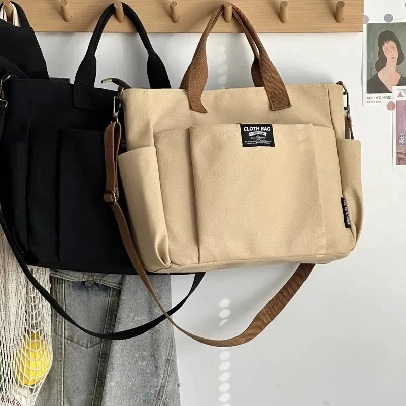Women's Large Canvas Hobo & Tote Bag - Crossbody Style