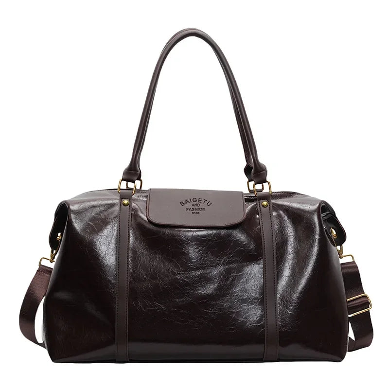 Men's Leather Duffel Bag - Large Travel & Gym Bag