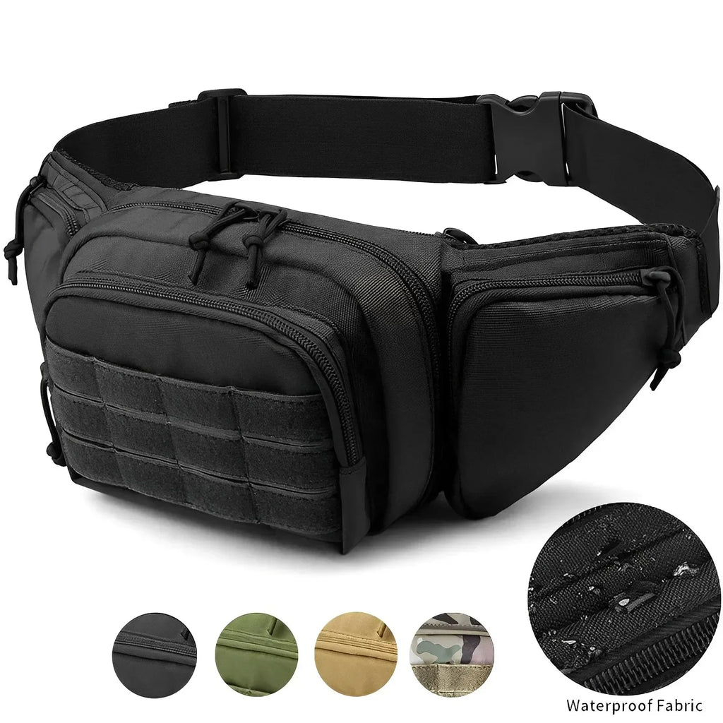 Men's High-Capacity Tactical Fanny Pack - Multi-Pocket Nylon