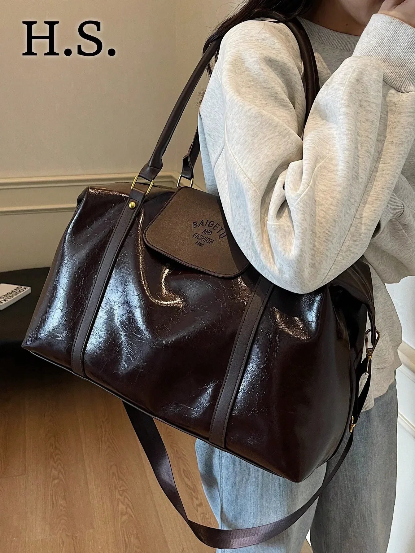 Men's Leather Duffel Bag - Large Travel & Gym Bag