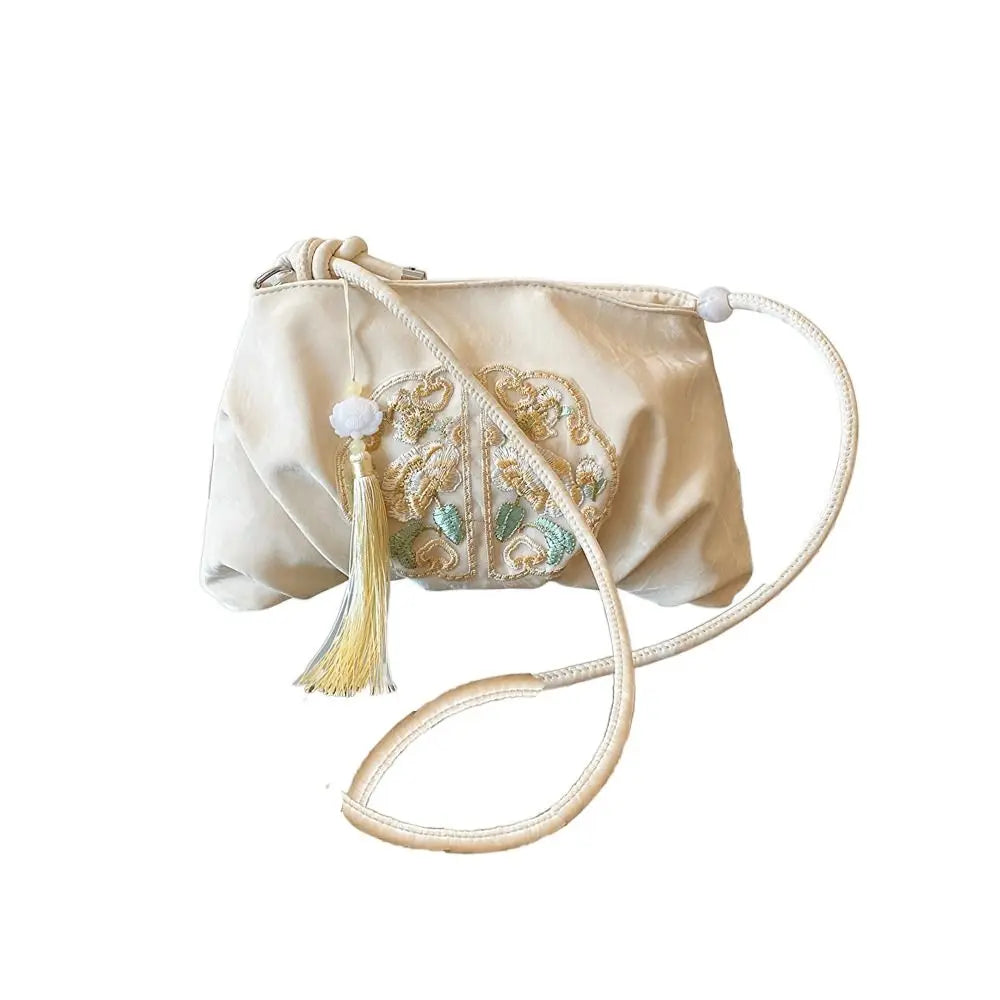 Floral Embroidered Canvas Tote Bag - Large Capacity