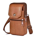 Men's Small Messenger Bag in Genuine Cowhide Leather