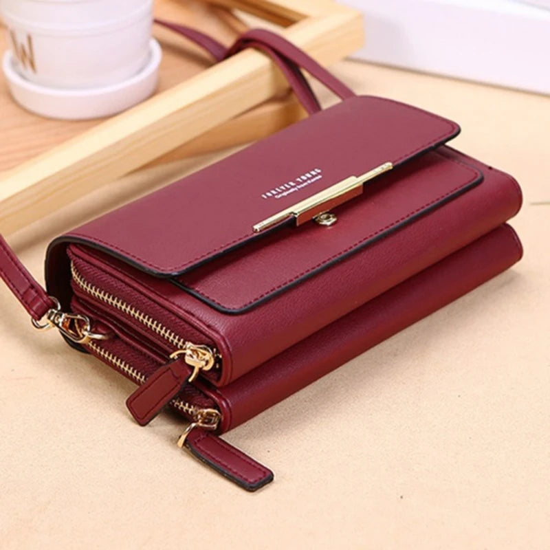 Women's Crossbody Wallet & Phone Bag - Multi-Card Organizer