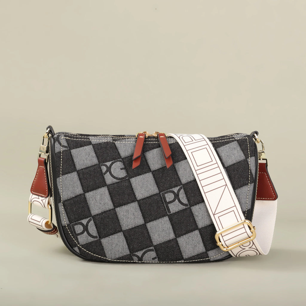 Quilted Crossbody Bag for Women - Gold Chain Strap