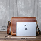 Men's Retro Leather Messenger Bag - Fits 14-inch Laptop