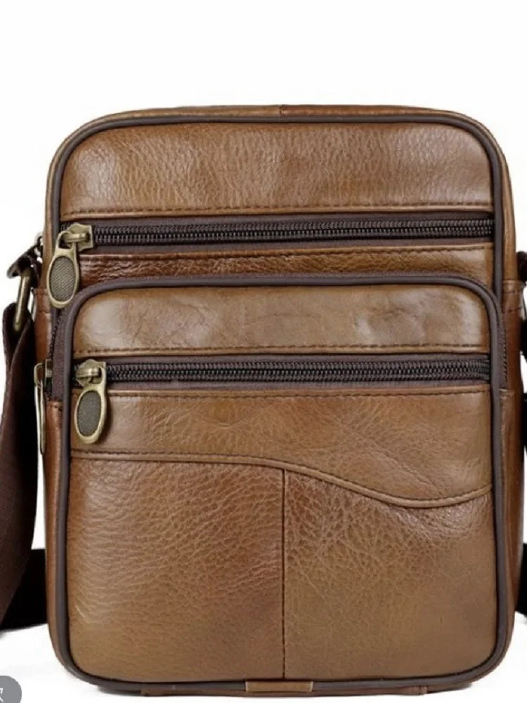 Men's Business Casual Crossbody Bag in Genuine Leather