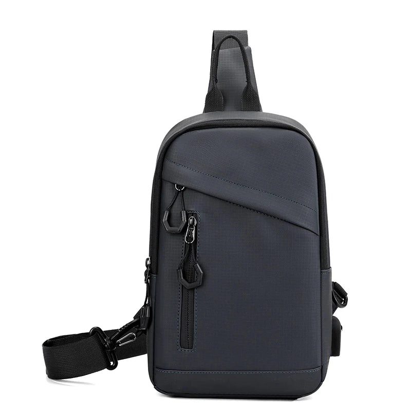 Men's Compact Anti-Theft Sling Bag - USB Chest & Crossbody Pack