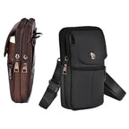 Men's Multi-Pocket Messenger Bag in Genuine Cowhide