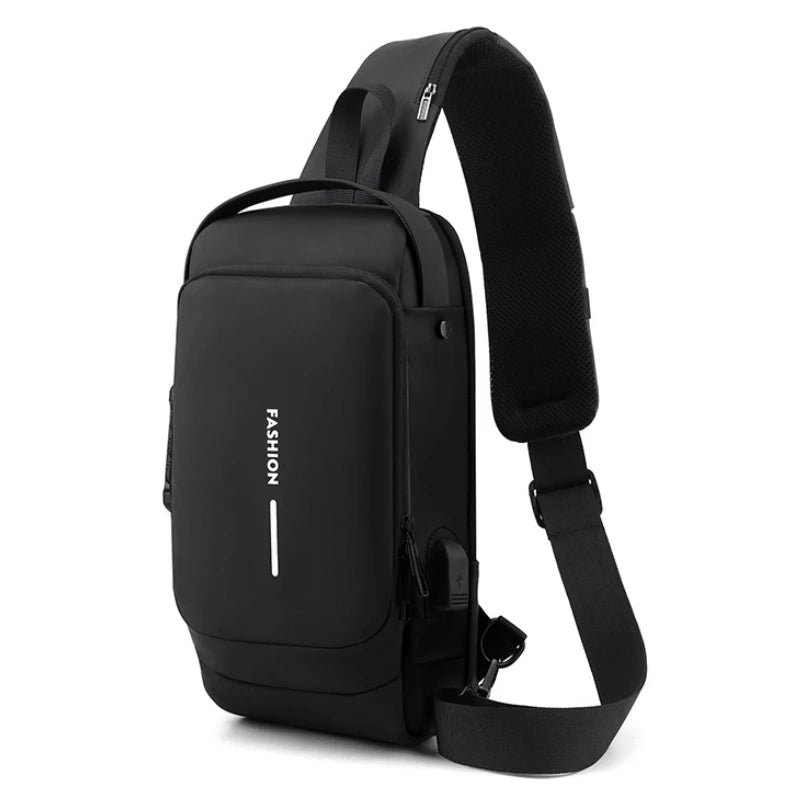 Unisex Anti-Theft Sling Bag in Genuine Leather