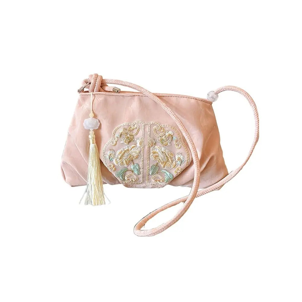 Floral Embroidered Canvas Tote Bag - Large Capacity