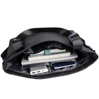 Men's Leather Messenger Bag for 14-Inch Laptop - Black