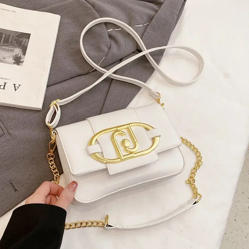 Women's Flap Crossbody Bag with Chain - Square Underarm Style