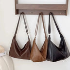 Women's Large Vintage Tote Bag - Soft PU Leather
