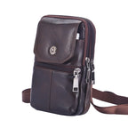 Men's Multi-Pocket Messenger Bag in Genuine Cowhide