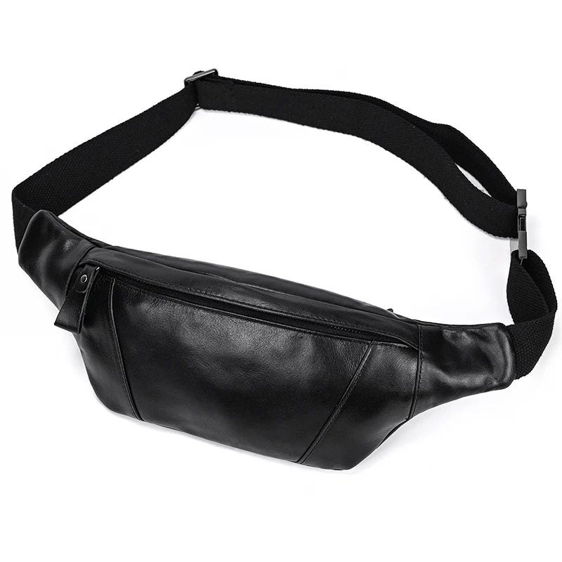 Men's Crazy Horse Leather Fanny Pack - Vintage Waist Bag