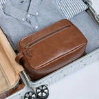 Men's PU Leather Toiletry Bag - Waterproof Travel Organizer