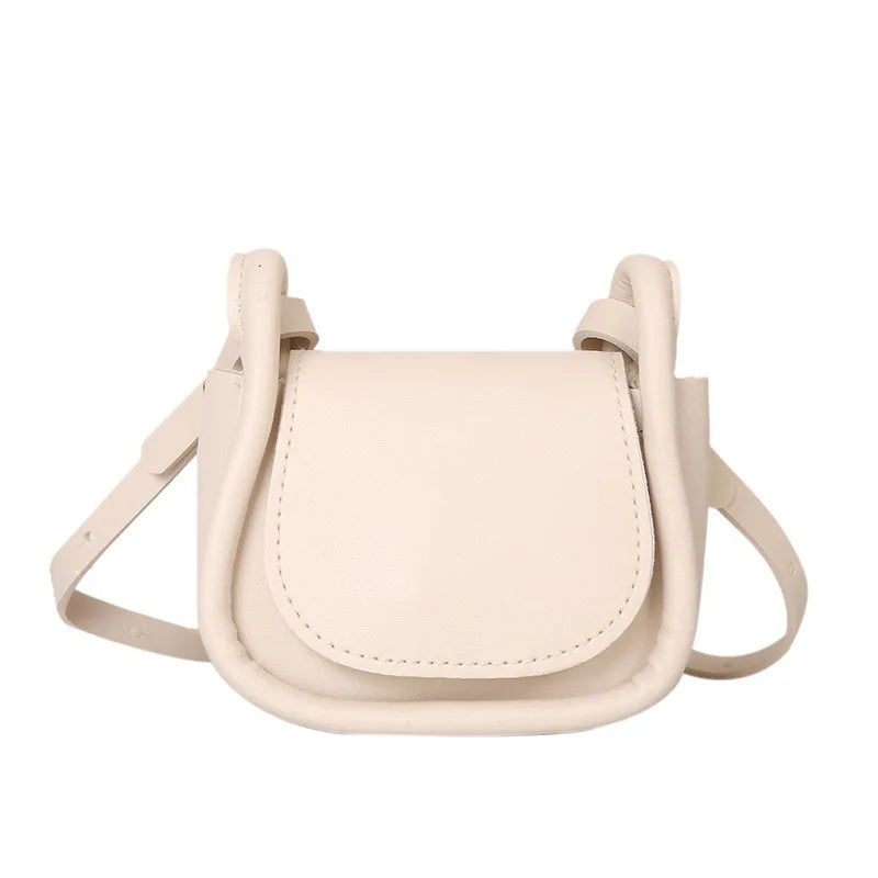 Mini Saddle Crossbody Bag for Women - Candy Color PU Leather