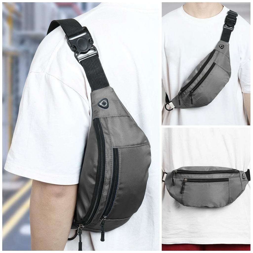 Men's Waterproof Sling Bag - Lightweight Oxford Nylon
