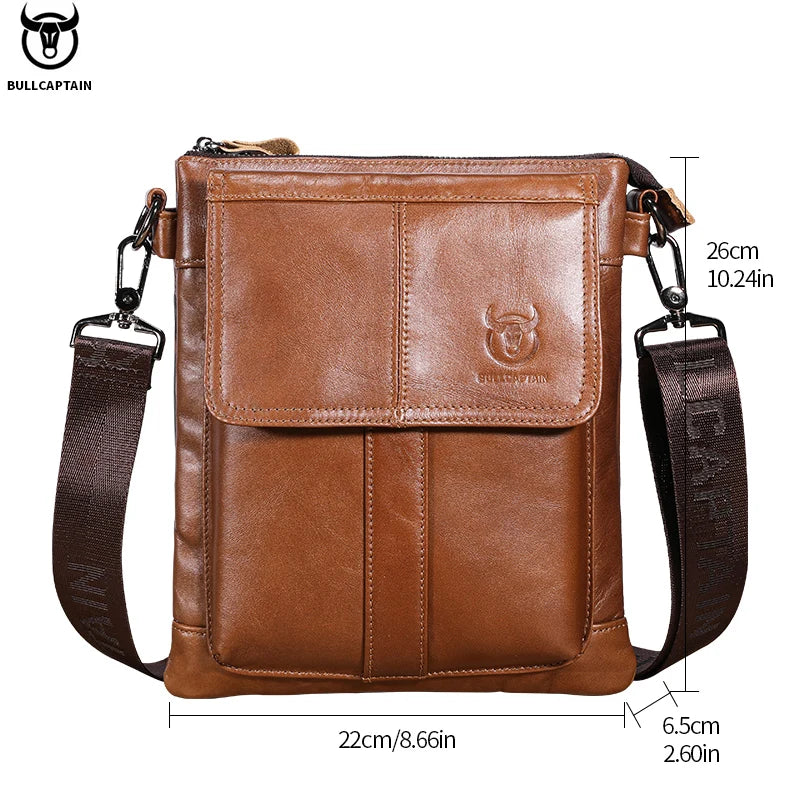 Men's Large Crossbody Bag in Genuine Cowhide Leather