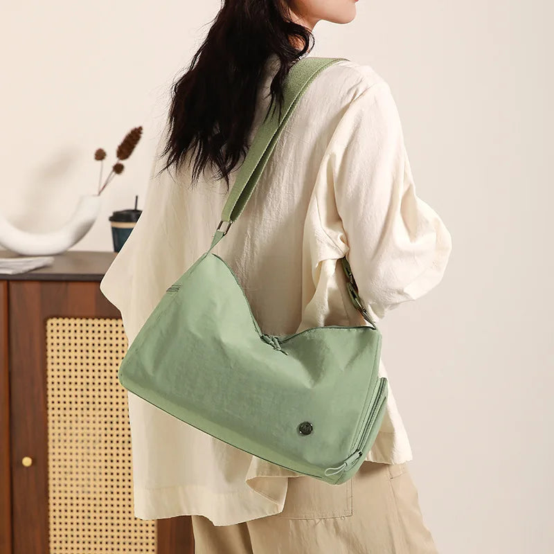 Large Nylon Crescent Bag for Women - Korean Style Crossbody