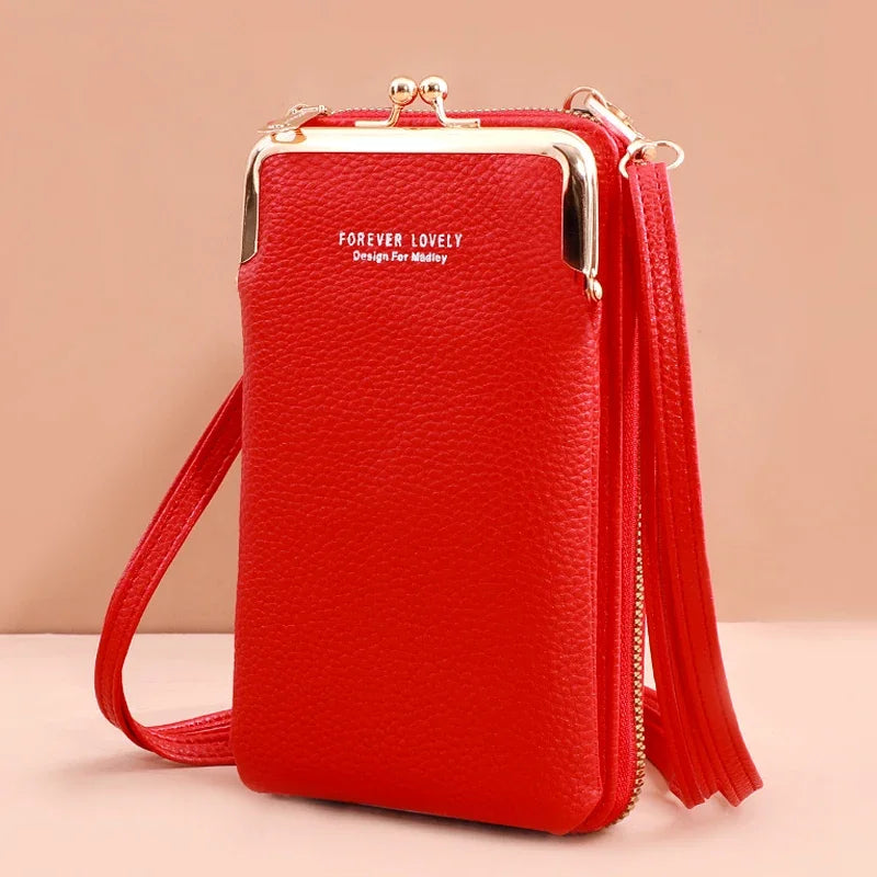Mini Square Crossbody Bag for Women - Matte PU Leather