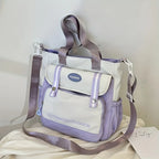 Large Unisex Messenger Bag for Students - Multi-Pocket Nylon