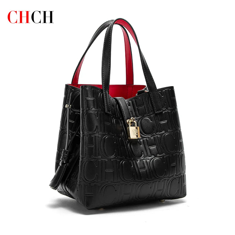Embossed Tote Bag for Women - Chic PU Leather Handbag