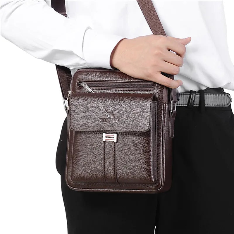 Men's Waterproof Messenger Bag for Tablet - PU Leather